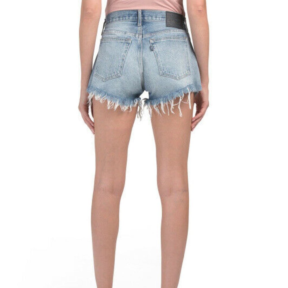 Levis Made & Crafted Embroidered Cut off Jean Shorts Hi Rise Size 29 NWT - Picture 6 of 8